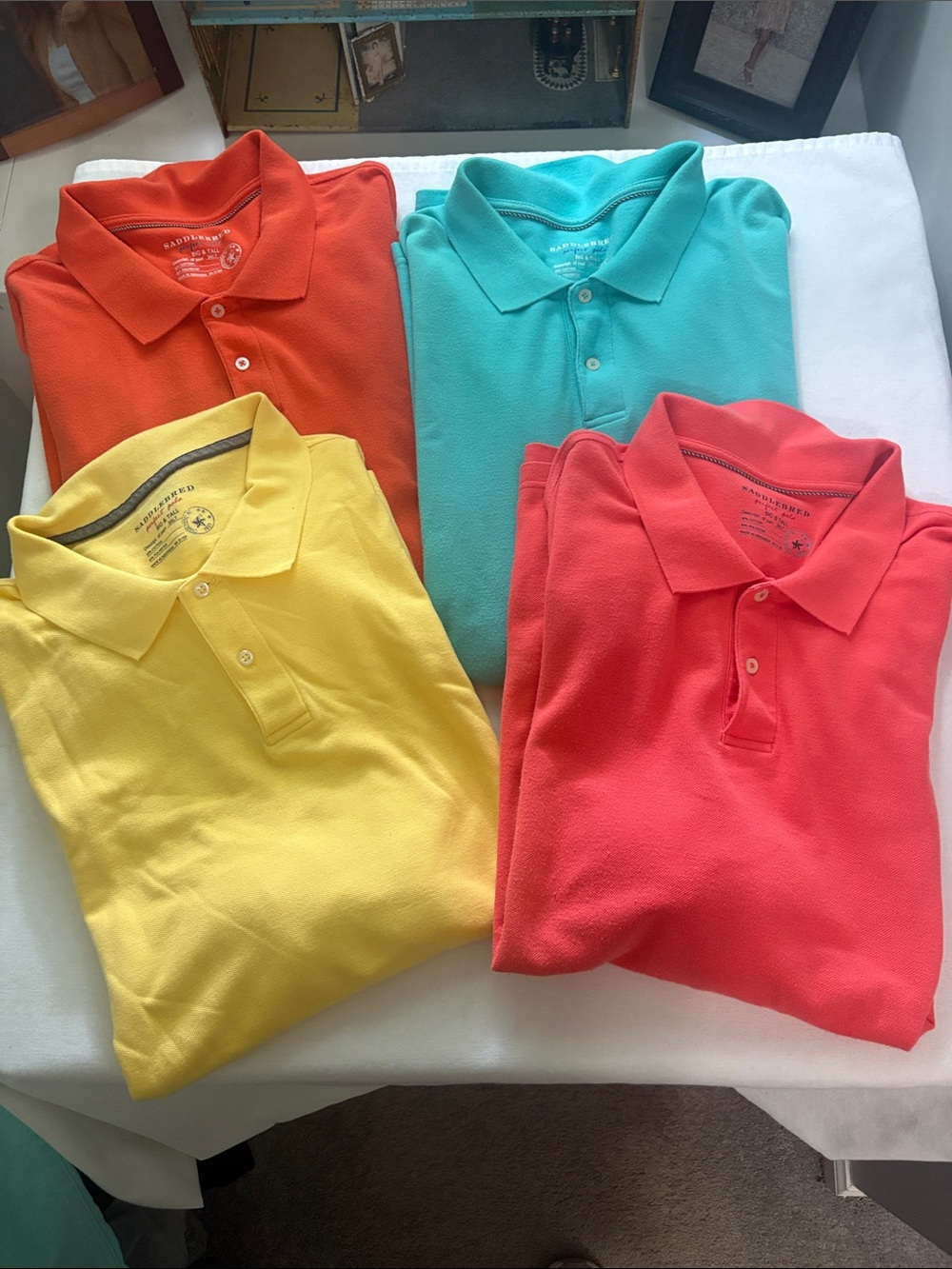 Saddlebred Mens Polo Pack — Yellow, Teal, Coral, Orange - 3XLT